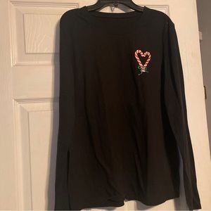 Black long sleeve holiday tshirt